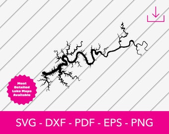 Lake Cumberland Kentucky Map SVG Cut File - PNG - DXF - Cricut - Summer Vector Clipart - Commercial License Included