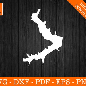 Lake Raintree, Missouri Karte Form SVG geschnitten Datei - PNG - DXF - Cricut - Sommer Vektor Clipart Download - kommerzielle Lizenz enthalten