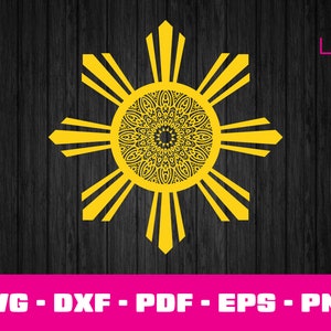 Philippines Flag Sun Mandala Svg, Philippine Flag svg, Filipina, Filipino Cut File - PNG - DXF - Cricut - Vector Clipart Design - Download