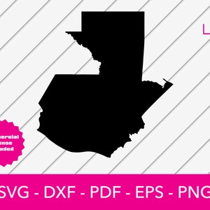 Guatemala Karte Form SVG Cut File - PNG - DXF - Cricut - Vektor Clipart - Design - Direkter Download