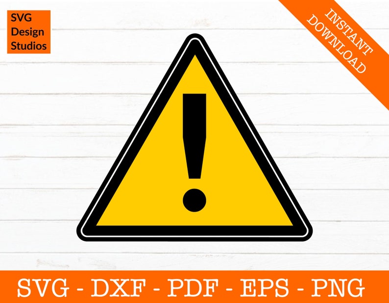 Warning Sign Svg Yellow Warning Sign Svg Silhouette Shadow - Etsy