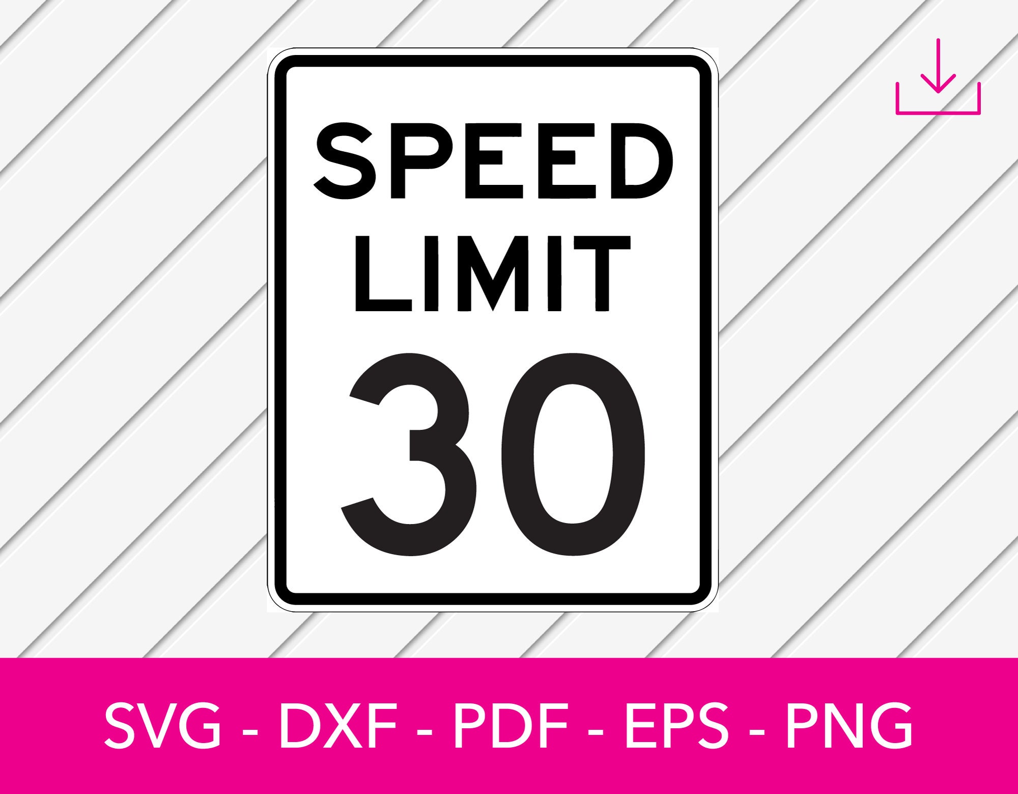 30 MPH Speed Limit Sign Svg Silhouette Shadow SVG Cut File - Etsy Canada