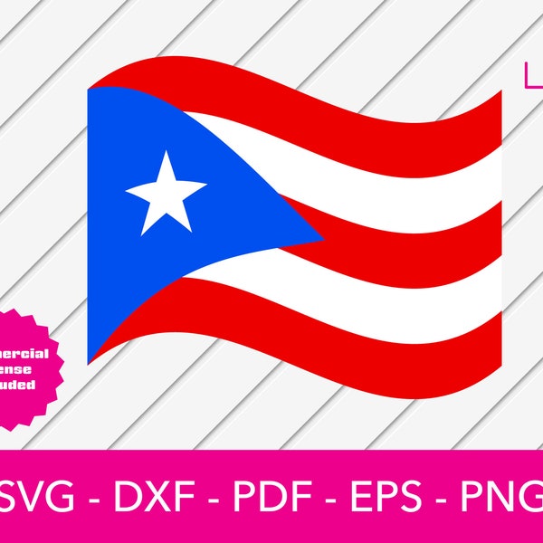 Puerto Rico Svg, Bandera de Puerto Rico Clipart SVG - Archivo de corte Boricua - PNG - DXF - Cricut - Vector Clipart - Diseño - Descarga instantánea
