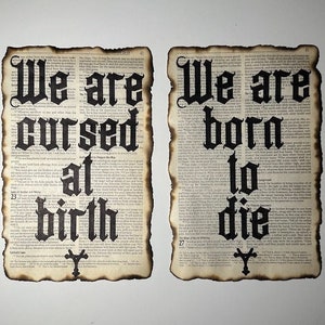 Vintage Bible Gothic Art Pages | &quot;We are cursed at birth&quot; &quot;We are born to die&quot;