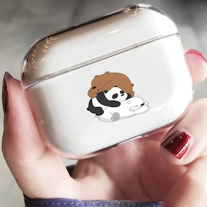 Wir bare Bears AirPods Hülle Panda Airpod Pouch Eisbär AIRPOD Grizzly AirPods 1 We bare Bears Cartoon Geschenk Männer Bär AirPods 2 Hülle