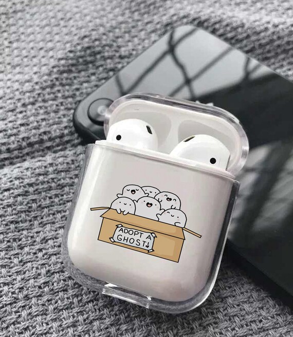 Cute Ghosts Art AirPods Case - Transparent Box Design