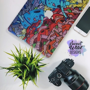 Abstrakte Kunst MacBook Tasche, Hartplastik, handgemacht