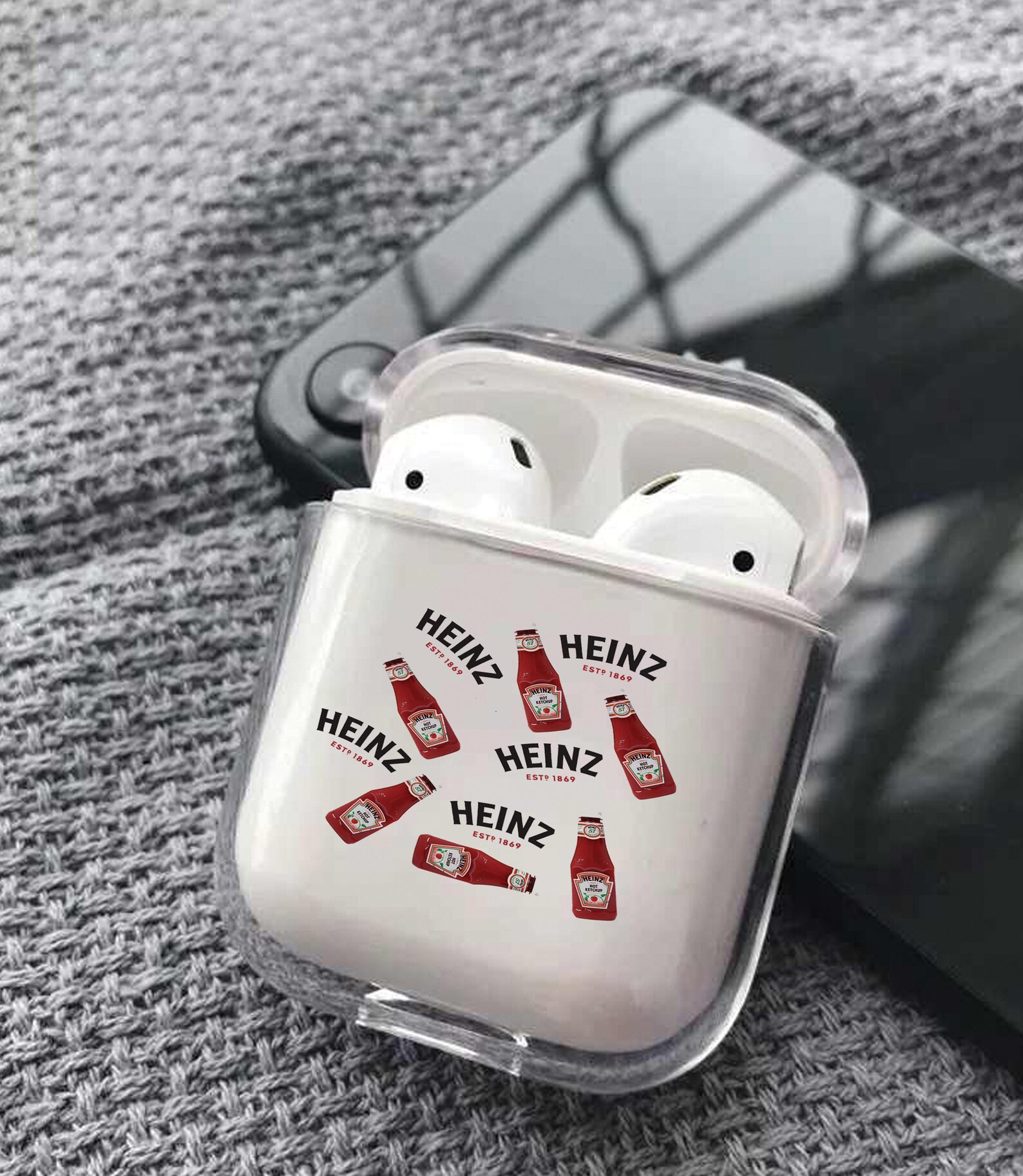 Heinz ketchup bottle pattern AirPods case Heinz ketchup AIRPOD Etsy