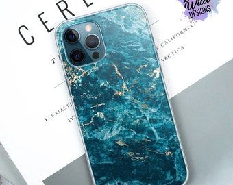 Blue marble stone texture phone case mineral stone iPhone marble stone A5 case blue iPhone case marble iPhone SE Blue marble stone