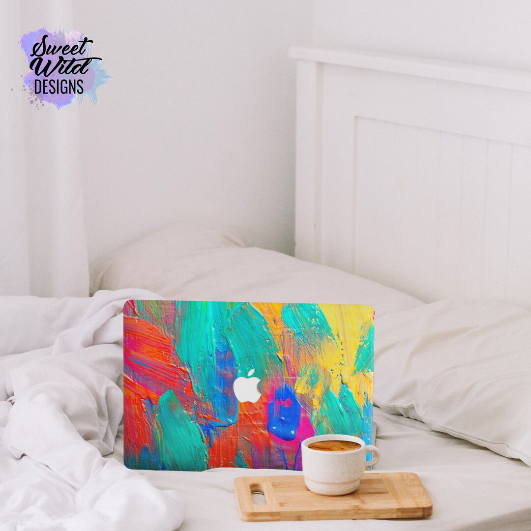 Rainbow Splashes Oil Paint Macbook Case for New Pro Mac Laptop Etsy