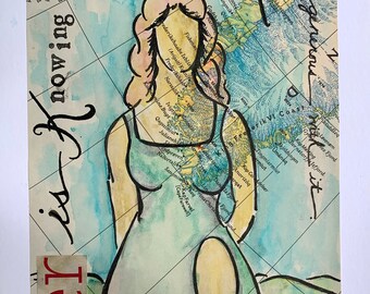 Power is Knowing – Original Watercolor Mixed Media Painting | Inspirational Feminine Art