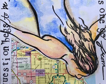 Where to Go from Here- Watercolor Mixed Media Giclée Print
