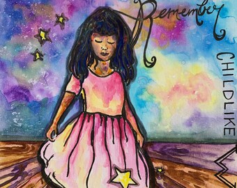 Childlike Wonder – Original Watercolor & Gouache Painting | Inspiring Magic, Joy and Imagination