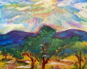 African Skies- Original Acrylic Painting on Paper| Inspired by South African Sunrise