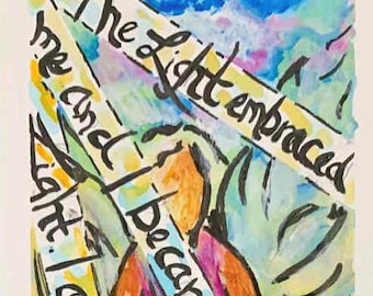 One with the Light – Original Watercolor Angel Painting | Hand Lettered