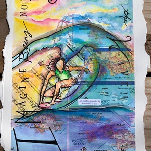 Imaginez être...- Giclée Print of Mixed Media Aquarell Painting