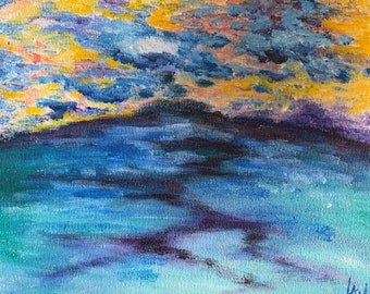 Open Sea – Original Oil Painting on Canvas | Small Seascape Wall Art Ready to Hang