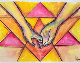 Unity – Original Small Watercolor Painting | Sacred Geometry Art