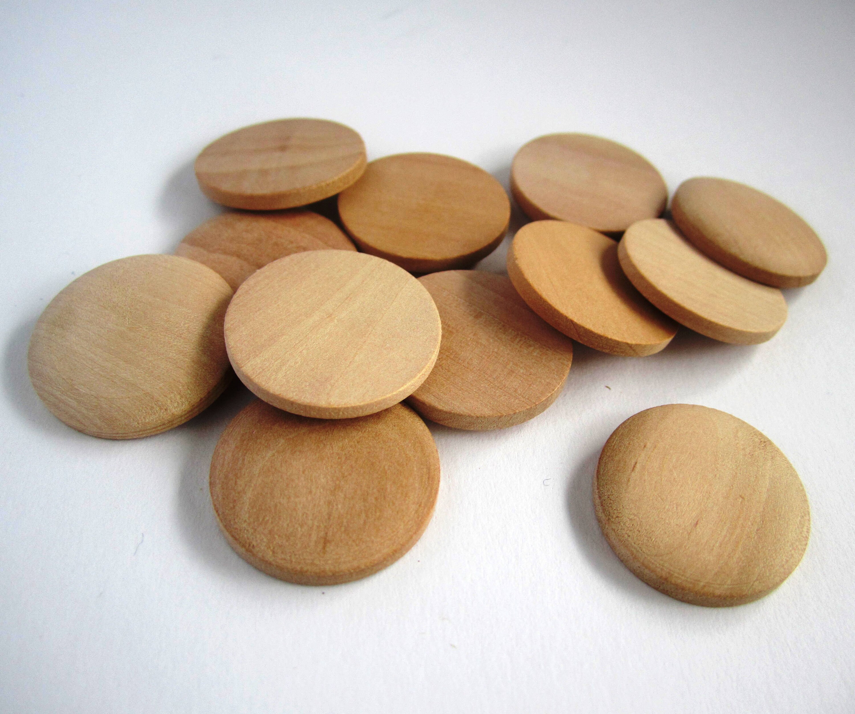 30mm domed unfinished wooden disc buttons Etsy