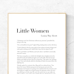 Little Women by Louisa May Alcott - First Page - Book Printable Poster, Literature Instant Download, Literary Home Decor