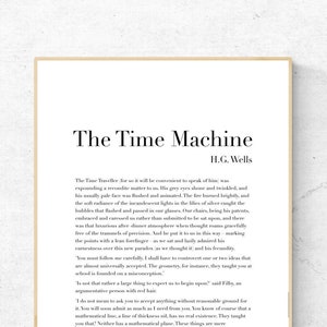 The Time Machine de H.G. Wells - Primeira página - Pôster para impressão de livro, download instantâneo de literatura, decoração de casa literária