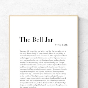 The Bell Jar by Sylvia Plath - Book Art Print, Literature Wall Art, Physical Print, Modern Home Decor, No Frame Included