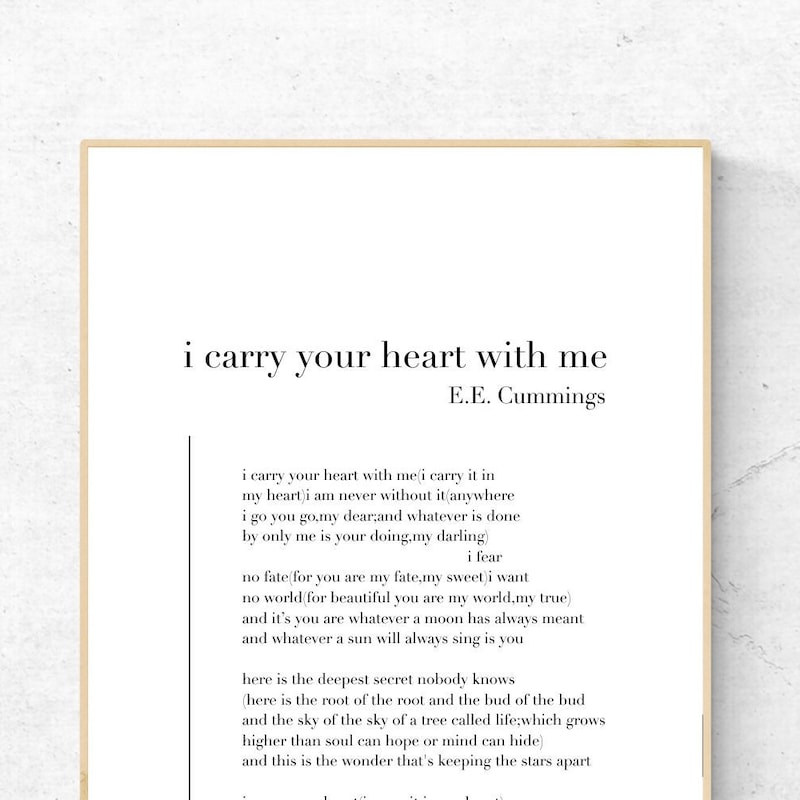 Ee Cummings Poem - Etsy