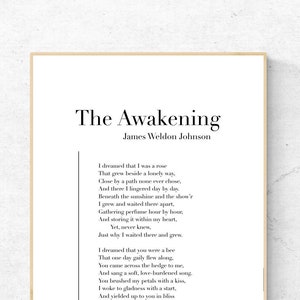 Przebudzenie Jamesa Weldona Johnsona - Poezja Plakat do druku, Literatura Natychmiastowe pobieranie, Literacki wystrój domu, Poemat Cyfrowa sztuka ścienna