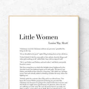 Little Women by Louisa May Alcott - First Page - Book Art Print, Literature Wall Art, Physical Print, No Frame Included
