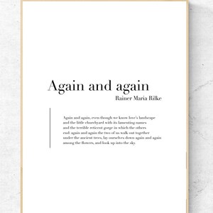 Again and again by Rainer Maria Rilke - Poetry Printable Poster, Instant Download, Home Decor, Digital Wall Art