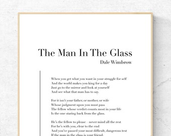 The Man in the Glass Poem Printable - Etsy Norway