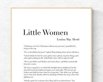 Little Women by Louisa May Alcott - First Page - Book Printable Poster, Literature Instant Download, Literary Home Decor