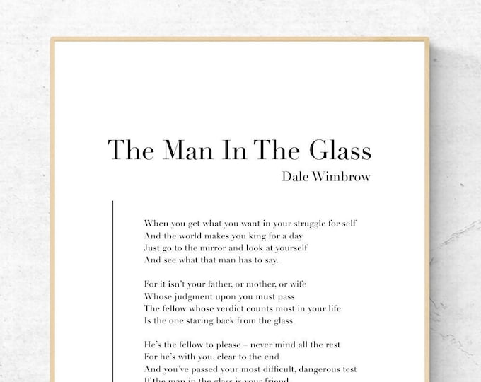 The Man in the Glass Poem, Dale Wimbrow Poem, the Guy in the Glass Poem, the Man in the Mirror