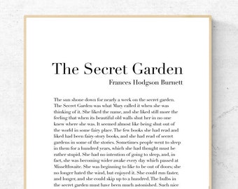 The Secret Garden by Frances Hodgson Burnett - Book Art Print, Literature Wall Art, Physical Print, Modern Home Decor, No Frame Included