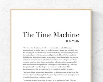 The Time Machine by H.G. Wells - First Page - Book Art Print, Literature Wall Art, Physical Print, No Frame Included