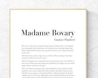Madame Bovary by Gustave Flaubert - First Page - Book Printable Poster, Literature Instant Download, Literary Home Decor