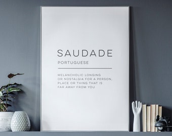 Saudade Definition Recessed Framed Print by Wise Magpie Prints