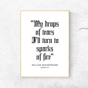 William Shakespeare Quote - Literary Quote Art Print, Literature Wall Art, Book Physical Print, Modern Home Decor, No Frame Included