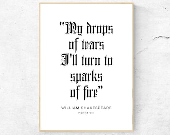 William Shakespeare Quote - Literary Quote Art Print, Literature Wall Art, Book Physical Print, Modern Home Decor, No Frame Included