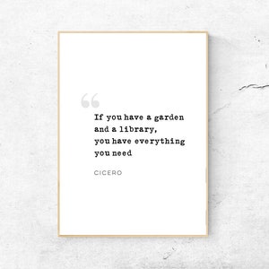 Cicero Quote - Literary Quote Art Print, Literature Wall Art, Book Physical Print, Modern Home Decor, No Frame Included