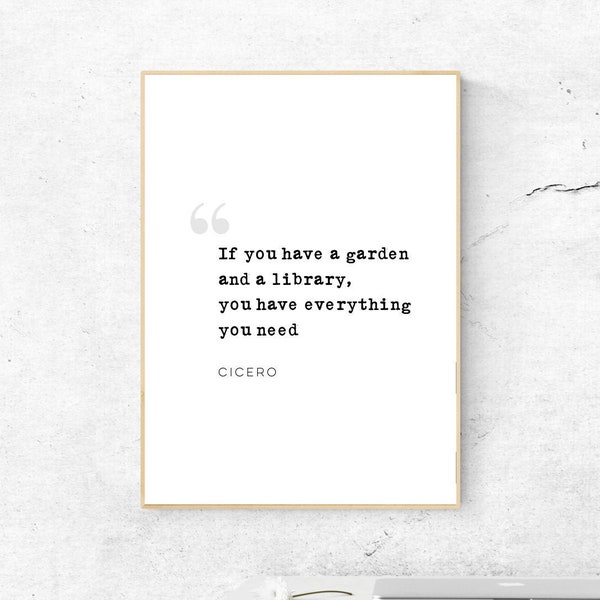 Cicero Quote - Library Printable Poster, Instant Download, Book Home Decor, Digital Wall Art, Modern Print, Bookish Poster Design