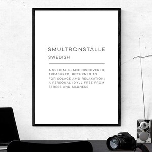 Smultronställe - Definition Printable Poster, Instant Download, Definition Home Decor, Digital Wall Art, Modern Art Print