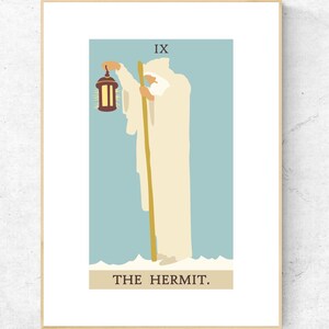 El ermitaño Tarot Card Print - Rider Waite Smith Tarot Deck Poster, Major Arcana Physical Print, No incluye marco