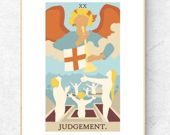 Judgement Tarot Card Print - Rider Waite Smith Tarot Deck Poster, Major Arcana Physical Print, No Frame Included