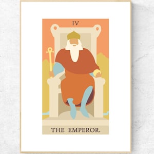 La impresión de la tarjeta del tarot del emperador - Póster de la cubierta del tarot de Rider Waite Smith, impresión física de los arcanos principales, sin marco incluido