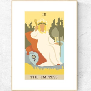 De keizerin Tarot Card Print - Rider Waite Smith Tarot Deck Afdrukbare poster, Major Arcana Print, Instant Download