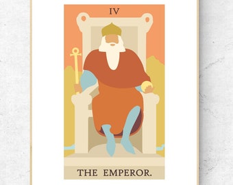 The Emperor Tarot Card Print - Rider Waite Smith Tarot Deck Poster, Major Arcana Physical Print, No Frame Included