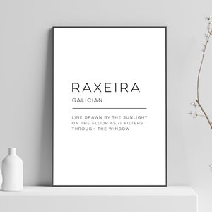 Raxeira - Definition Art Print, Wall Art, Physical Print, Modern Home Decor, Word Poster Design, No Frame Included