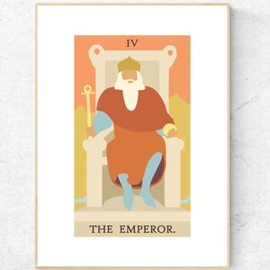 La impresión de la carta del Tarot del emperador - Cartel imprimible de la cubierta del Tarot de Rider Waite Smith, impresión de arcanos mayores, descarga instantánea