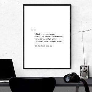 Groucho Marx Quote - Library Printable Poster, Digital Printable Quote, Print at Home Instant Download, Digital Print, Bookish Poster Design